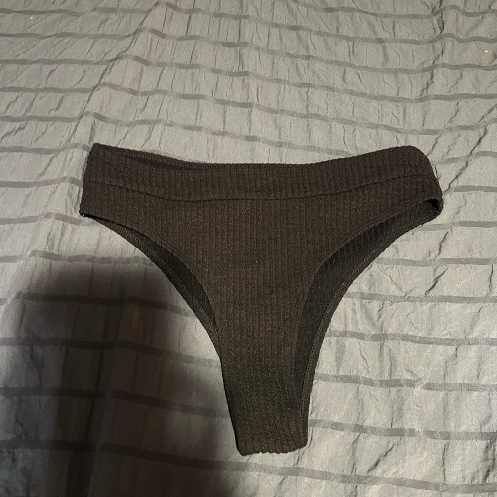 SHEIN Black Ribbed Bikini Bottom